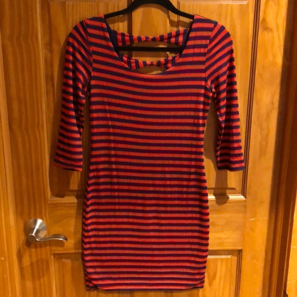 Small Soprano Red/Navy Striped Dress